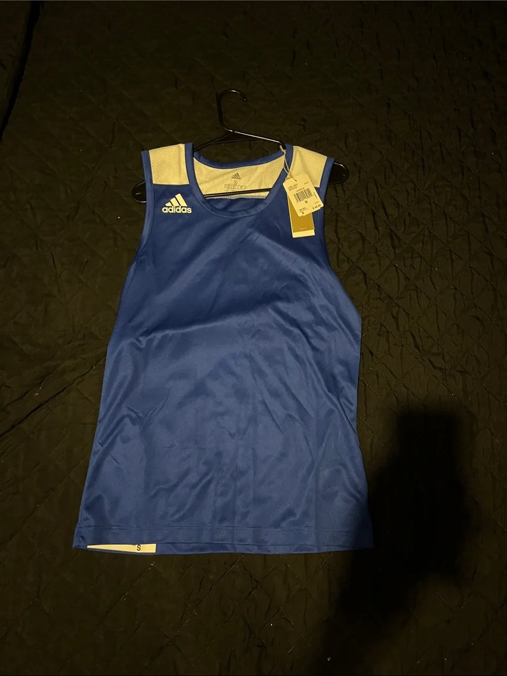 adidas Blue Athletic Tank Top with White Accents